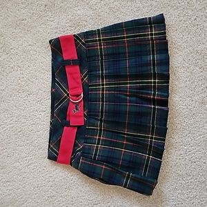 Ralph Lauren girls pleated plaid skirt w/ shorts - size 10